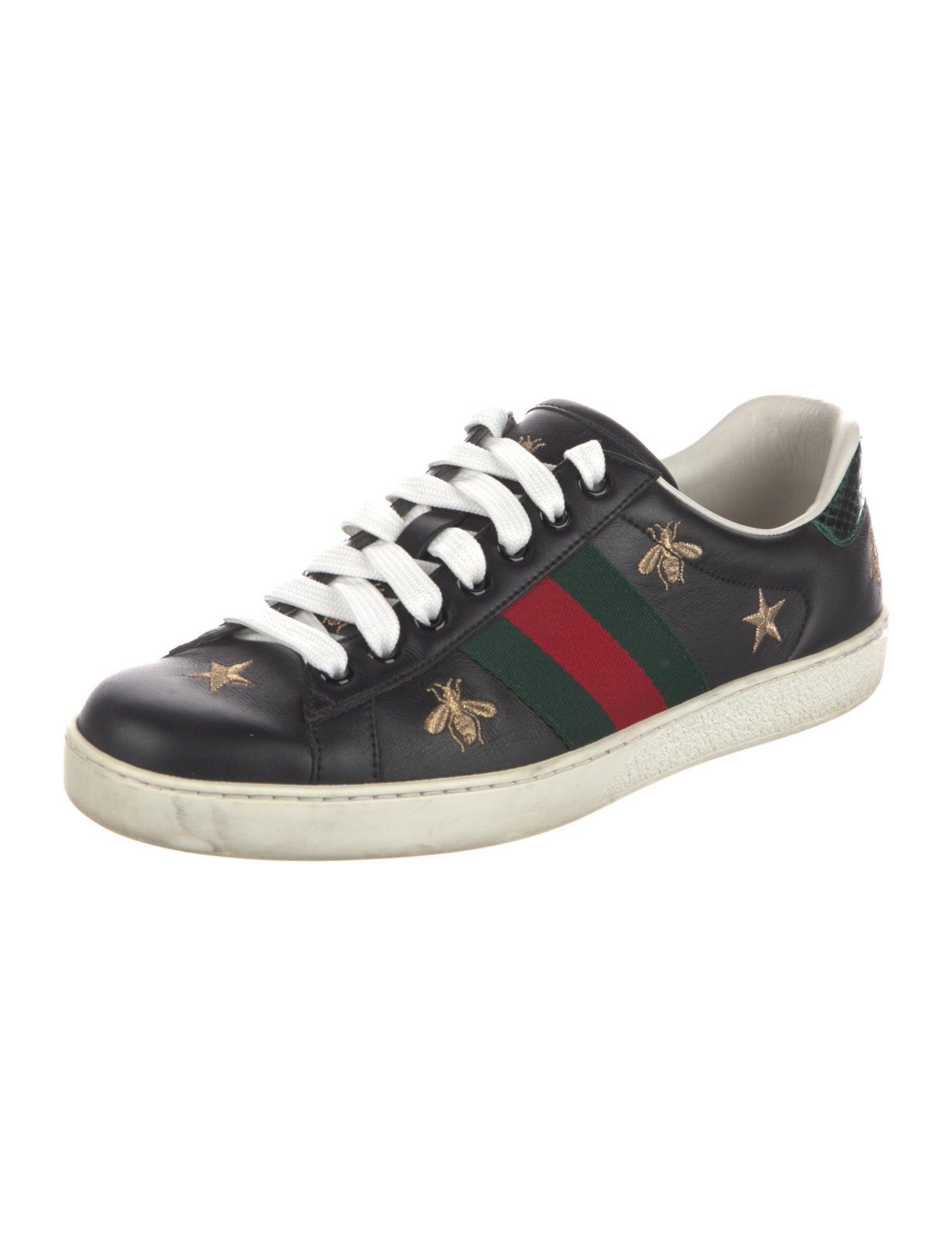 Gucci Web Accent Leather Sneakers